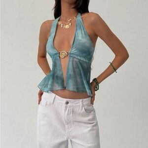 SHEIN Teal Halter Tank Top